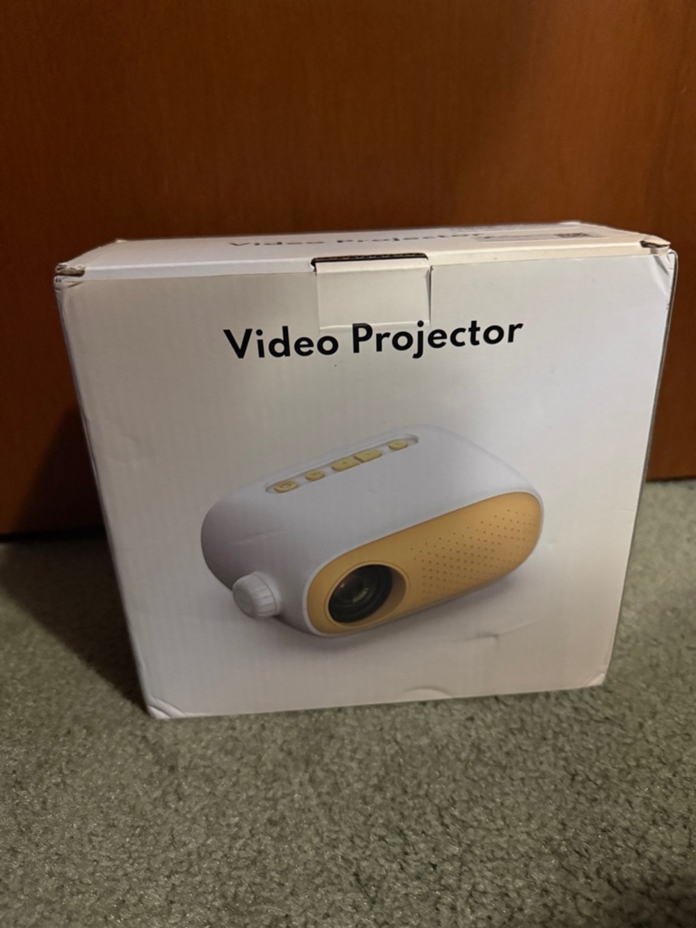 Video Projector Portable Mini Projector in White and Gold